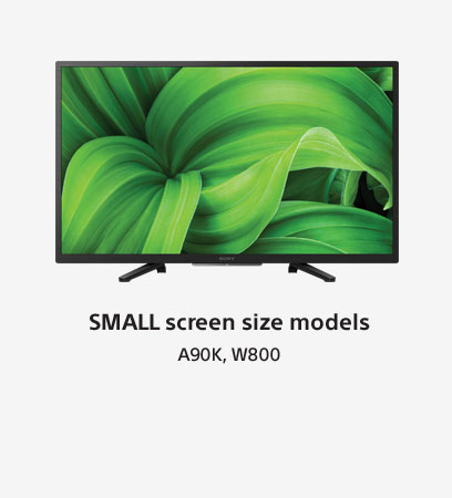 Small Sony TV Screen Size Models: A90K, W800.